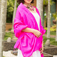 Silk shawl Pink Lipstick Thailand