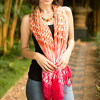 Tie dyed scarf Fabulous Peach Thailand