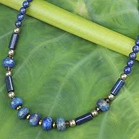 Lapis lazuli beaded necklace,