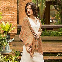 Cotton shawl Breezy Green and Ginger Thailand