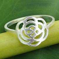 Sterling silver flower ring, 'Fantastic Rose' - Fair Trade Sterling Silver Ring from Thailand