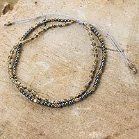 Hematite and 24k gold plated bracelet,