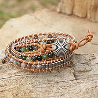 Agate wrap bracelet,