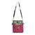 Leather accented shoulder bag, 'Mandarin Hmong in Red' - Leather Trimmed Red Floral Embroidered Shoulder Bag (image 2b) thumbail