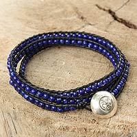 Lapis lazuli wrap bracelet,