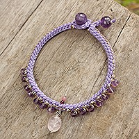 Amethyst beaded bracelet,