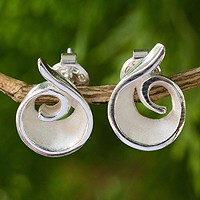 Sterling silver button earrings,