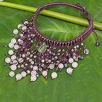 Multi-gemstone waterfall necklace,