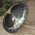 Cotton and bamboo parasol, 'Butterfly Paradise in Black' - Black Hand Painted Cotton Thai Parasol with Bamboo Frame thumbail