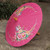 Cotton and bamboo parasol, 'Butterfly Paradise in Pink' - Pink Hand Painted Cotton Thai Parasol with Bamboo Frame thumbail