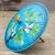 Cotton and bamboo parasol, 'Egrets' - Colorful Cotton and Bamboo Parasol with Egret Motif thumbail