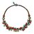 Beaded necklace, 'Blue Fire Cattlelaya' - Blue and Red Gemstone Clusters on Hand Knotted Necklace thumbail
