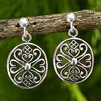 Sterling silver filigree earrings,