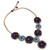 Lapis lazuli flower necklace, 'Floral Garland in Blue' - Blue Lapis Lazuli and Calcite Crocheted Flower Necklace (image 2b) thumbail