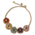Multi gemstone flower necklace, 'Blossoming Rhyme' - Multi Gemstone Flowers on Beige Hand Crocheted Necklace (image 2b) thumbail