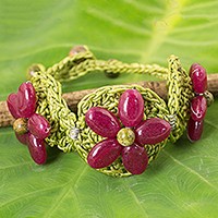 Beaded flower bracelet,