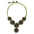 Garnet beaded flower necklace, 'Crimson Daisy' - Artisan Crafted Garnet Flower Necklace on Green Cords (image 2a) thumbail