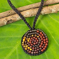 Multi-gemstone beaded pendant necklace,