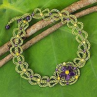 Amethyst flower necklace,