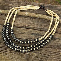 Wood beaded necklace,