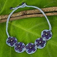 Lapis lazuli flower necklace,