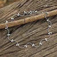Sterling silver anklet,