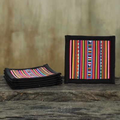 Cotton coasters, Lahu Festivity (set of 6)