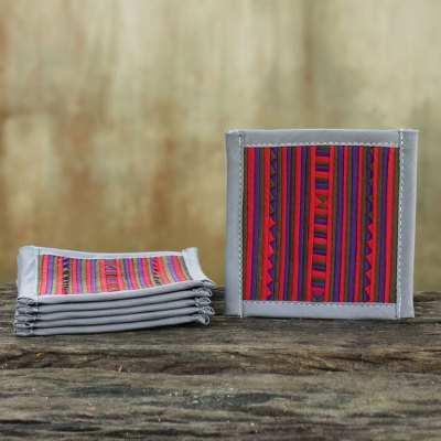 Cotton coasters, Lahu Gray (set of 6)