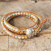 Amazonite wrap bracelet,
