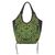 Leather accent embroidered shoulder bag, 'Jade Pheasants' - Thai Hill Tribe Embroidery on Leather Accent Shoulder Bag (image 2a) thumbail