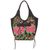 Leather accent embroidered shoulder bag, 'Mandarin Peonies' - Flowers Birds on Leather Accent Embroidered Shoulder Bag (image 2c) thumbail
