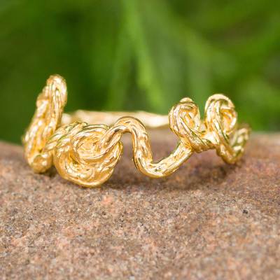 Gold Plated Sterling Silver Love Band Ring Romantic Jewelry