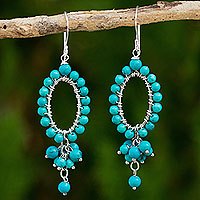 Calcite beaded earrings,