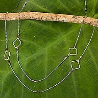 Gold plated garnet station necklace,