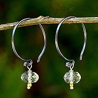 Prasiolite dangle earrings,
