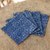Cotton batik coasters, 'Hmong Indigo Stars' (set of 4) - Indigo Blue Coasters Artisan Crafted Cotton Batik (Set of 4) thumbail