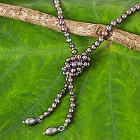 Cultured pearl wrap necklace,