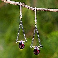 Garnet dangle earrings,