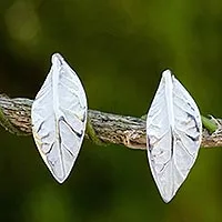 Sterling silver button earrings,