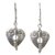 Silver dangle earrings, 'Loving Karen Heart' - Heart Theme Handcrafted Thai Hill Tribe Silver Earrings (image 2a) thumbail