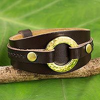 Leather wristband bracelet,