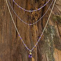 Vermeil amethyst multi-strand necklace,
