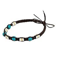 Calcite and bone wristband bracelet,