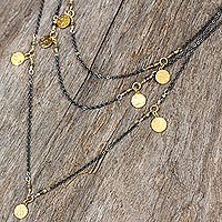 Gold accent labradorite wrap necklace,