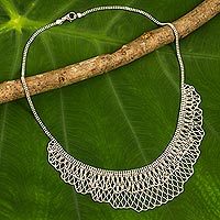Sterling silver collar necklace,