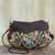 Leather accent shoulder bag, 'Espresso Mandarin Garden' - Embroidered Leather Accent Multicolor Handbag thumbail