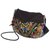 Leather accent shoulder bag, 'Espresso Mandarin Garden' - Embroidered Leather Accent Multicolor Handbag (image 2b) thumbail