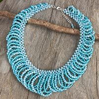 Quartz beaded necklace,