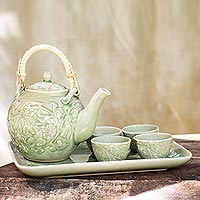 Ceramic tea set Island Delight set for 4 Thailand