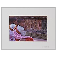 'Distractions of Youth' - Matted and Signed Photo of Novice Nun in Rangoon